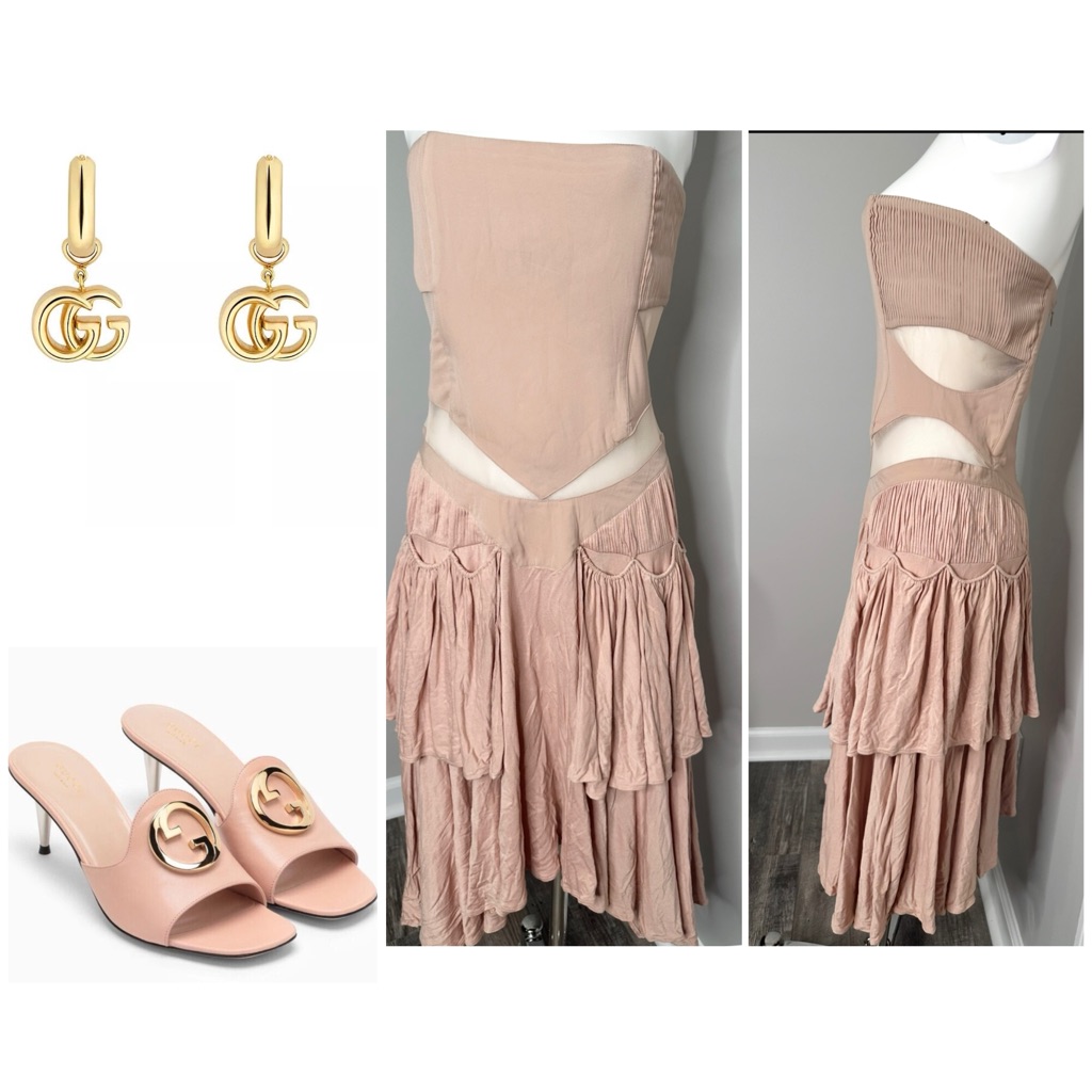 Zendaya Pink Mesh See Through Dress - Size Medium